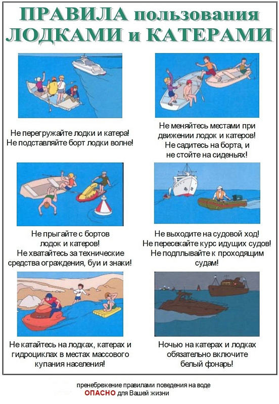 Меры безопасности при катании на лодках.
